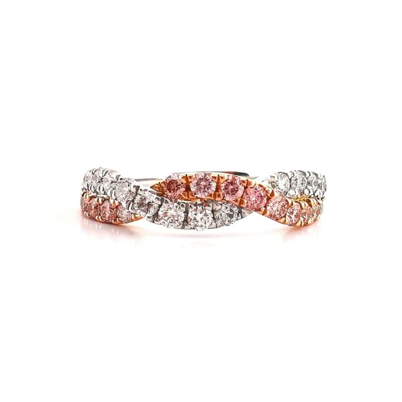 Argyle pink diamond twist band, diamond band, eternity ring, rare diamonds, pink diamond rings, anniversary ring, wedding ring, beautiful rings, Eltham, Melbourne jeweller, Australia