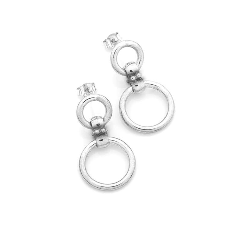 Handcrafted circlet earrings, two-tone jewellery, sterling silver, online jewellery store, classic jewellery, Eltham jeweller, Melbourne Australia