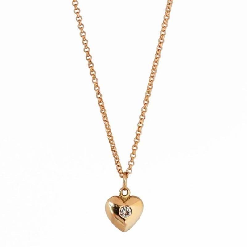 Heart and diamond pendant in yellow gold, jewellery, charms, Melbourne, Australia, confirmation gifts for teenage girls