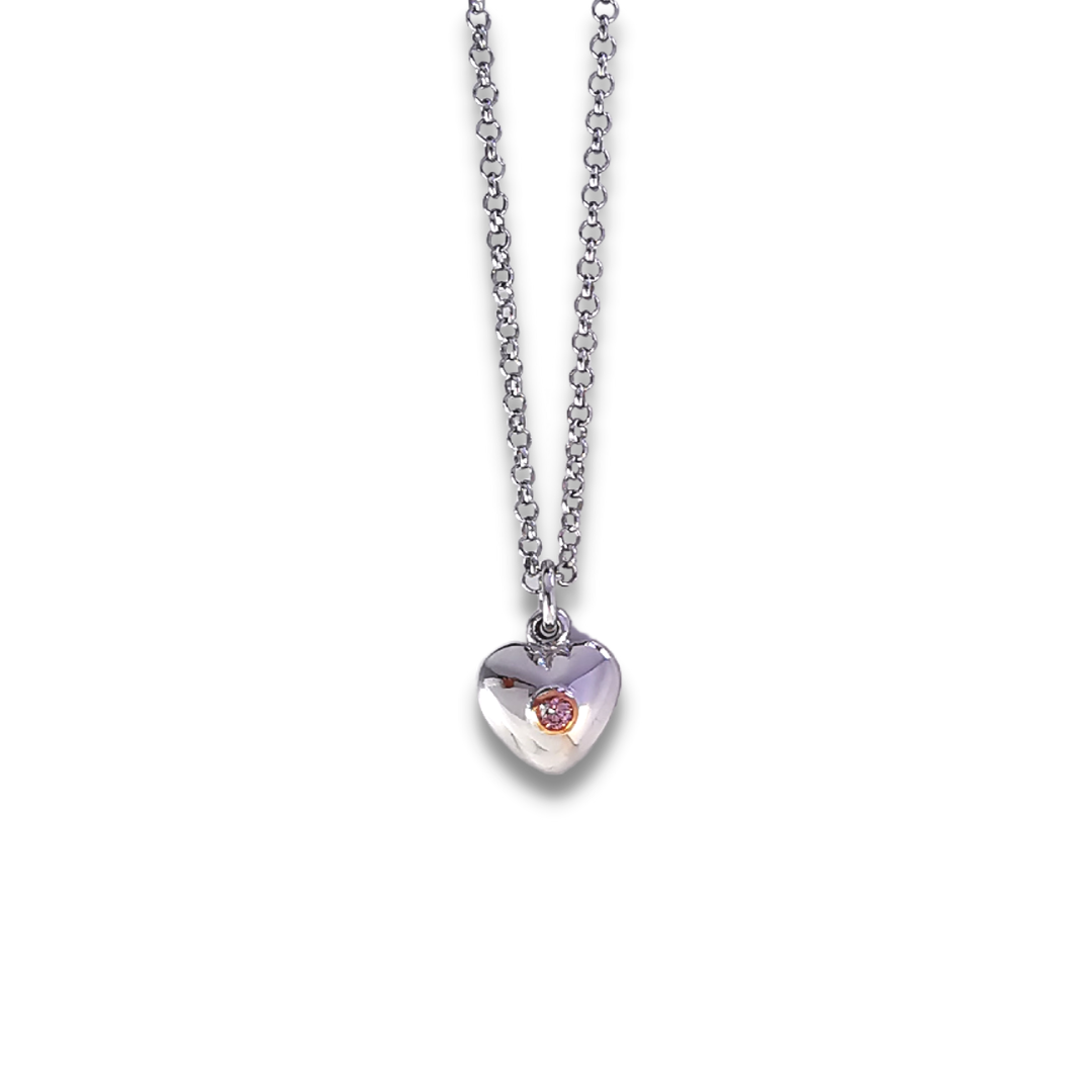 pink diamond heart necklace