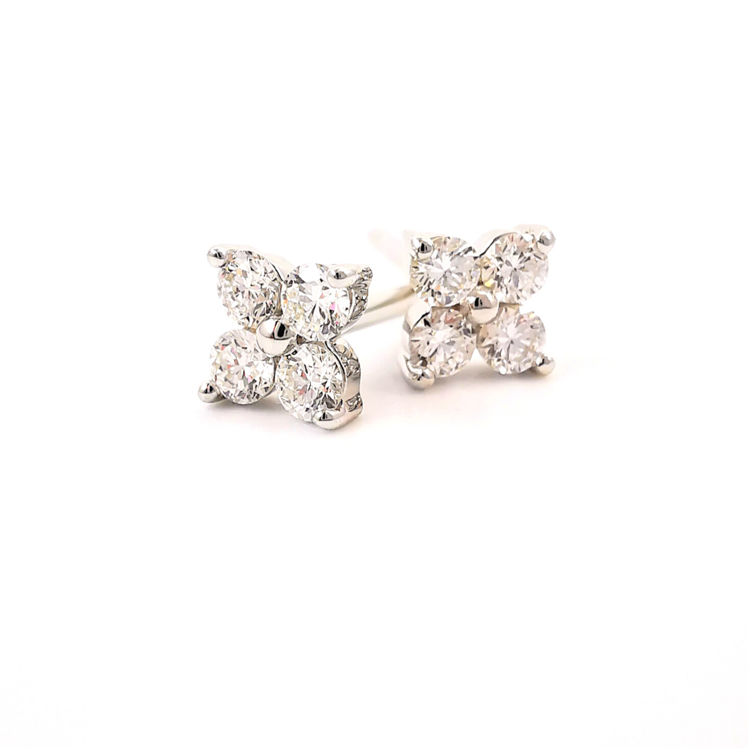 diamond blossom earrings